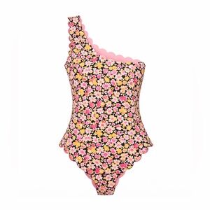 Marysia Santa Barbara Reversible One Shoulder Scallop Swimsuit Pink Floral M